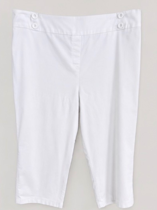 Rekucci Pants - Rekucci White Pull-On Capri Pants Women's 18 Tall